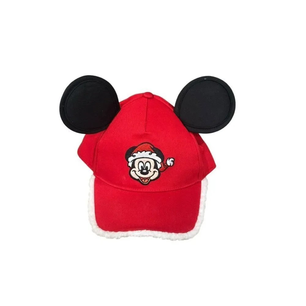 Disney Parks Santa Hat with Black Ears and White Trim